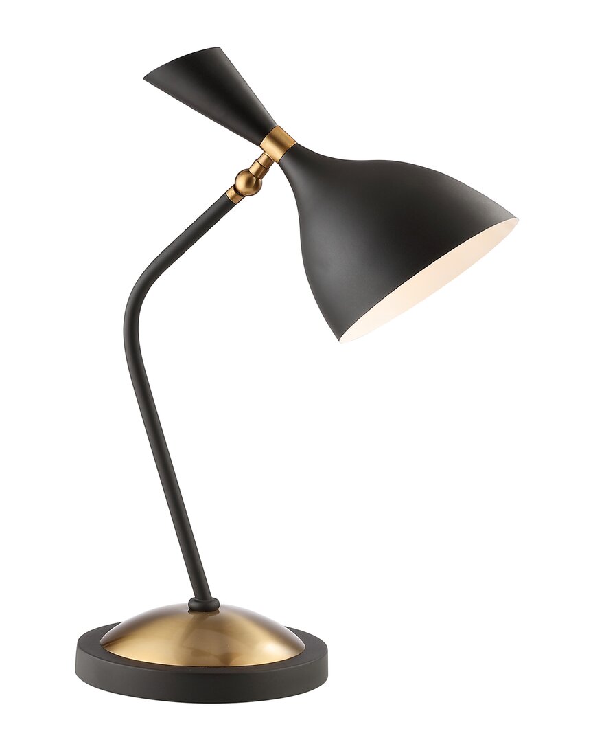 Jonathan Y Albert Iron Retro Mid-century Led Table Lamp In Black