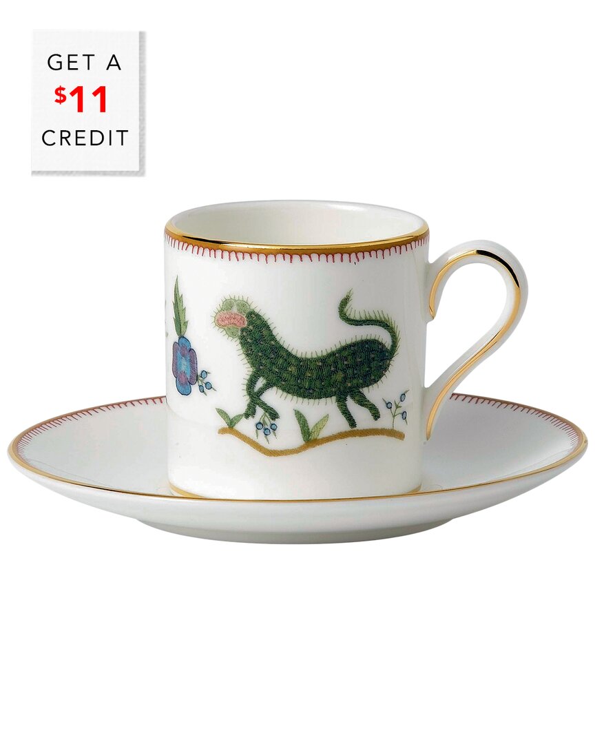 Wedgwood Kit Kemp For  Mythical Creatures Espresso Cup & Saucer Set With $11 Credit