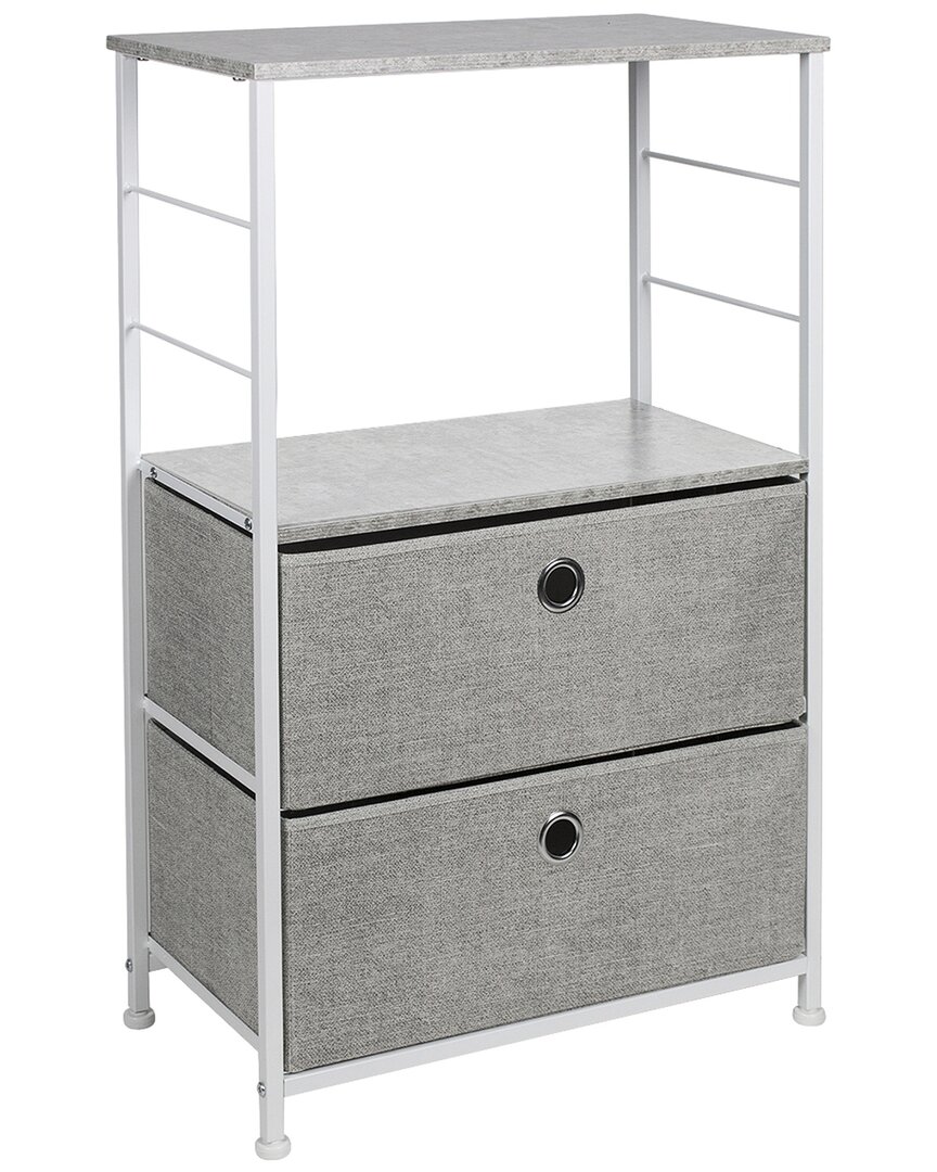 Sorbus 2-drawer End Table In Grey