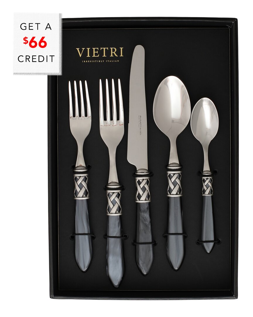 Vietri Aladdin Antique 20pc Flatware Set With $46 Credit In Gray