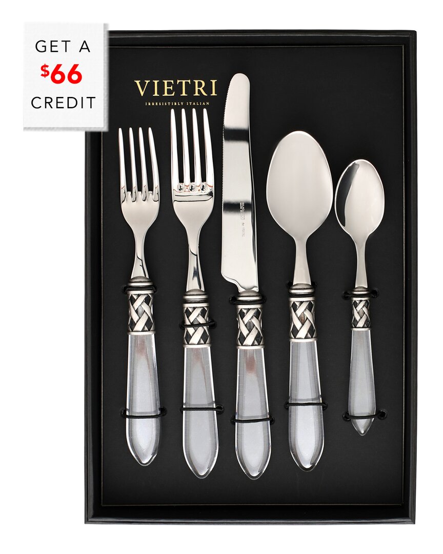 Vietri Aladdin Antique 20pc Flatware Set With $46 Credit In Clear