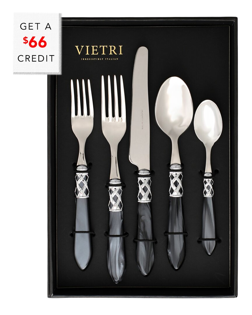 Vietri Aladdin Brilliant 20pc Flatware Set With $46 Credit In Black
