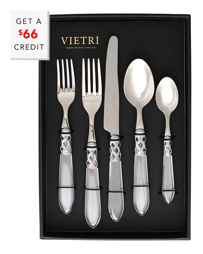 Vietri Aladdin Brilliant 20pc Flatware Set With $46 Credit In Gray