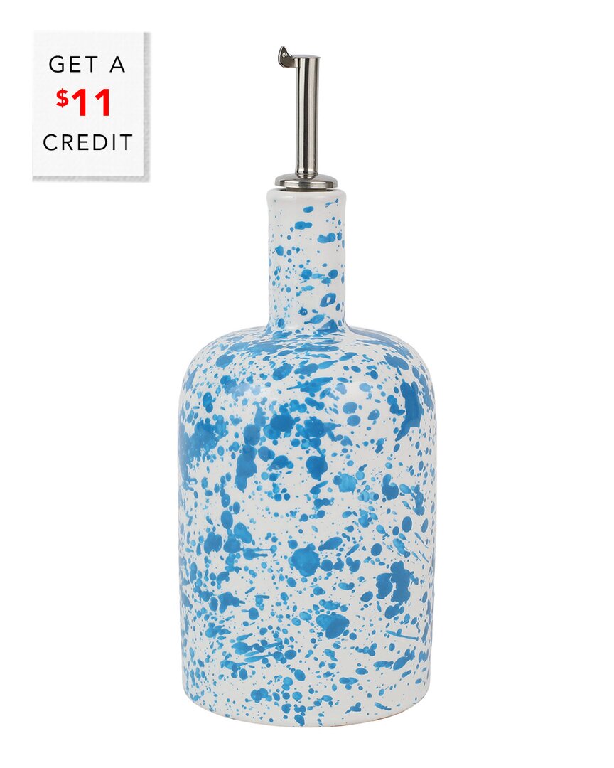 Vietri Amalfitana Splatter Olive Oil Bottle With $11 Credit In Blue