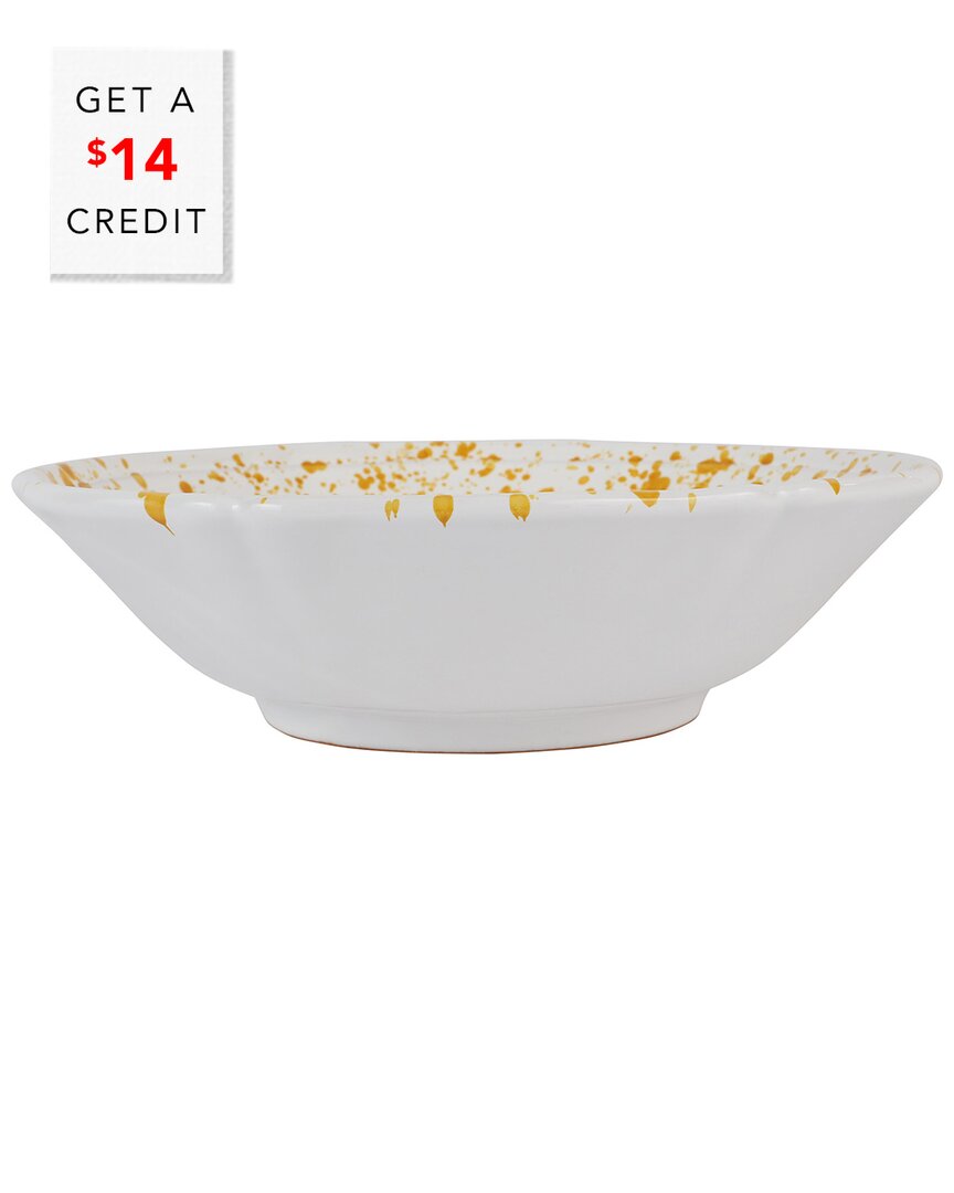Shop Vietri Amalfitana Splatter Serving Bowl With $14 Credit In Yellow
