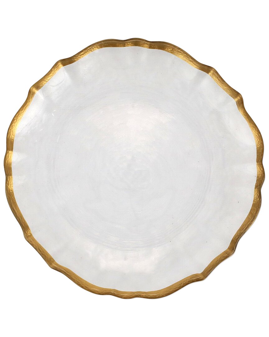 Vietri Baroque Glass Cocktail Plate In Clear