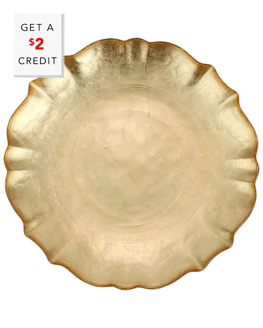 Vietri Viva By  Baroque Glass Cocktail Plate With $2 Credit In Gold