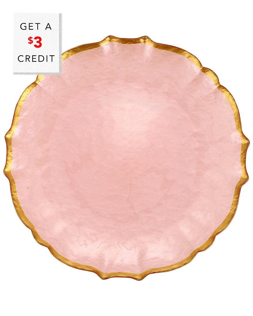 Vietri Viva By  Baroque Glass Dinner Plate With $3 Credit In Pink