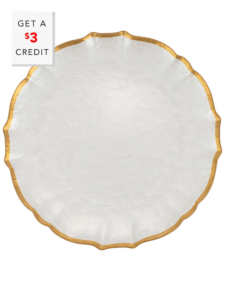 Shop Vietri Viva By  Baroque Glass Dinner Plate With $3 Credit In White