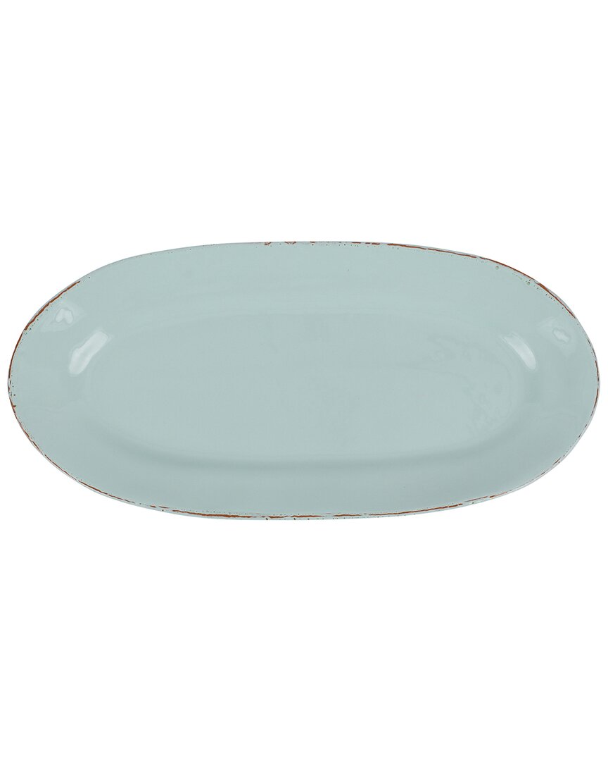 Vietri Cucina Fresca Narrow Oval Platter In Aqua