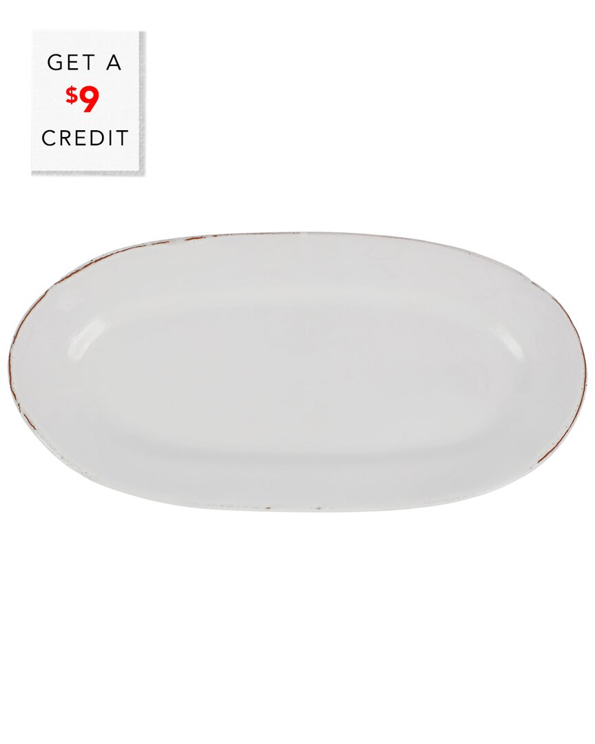 Vietri Cucina Fresca Narrow Oval Platter With $9 Credit In White