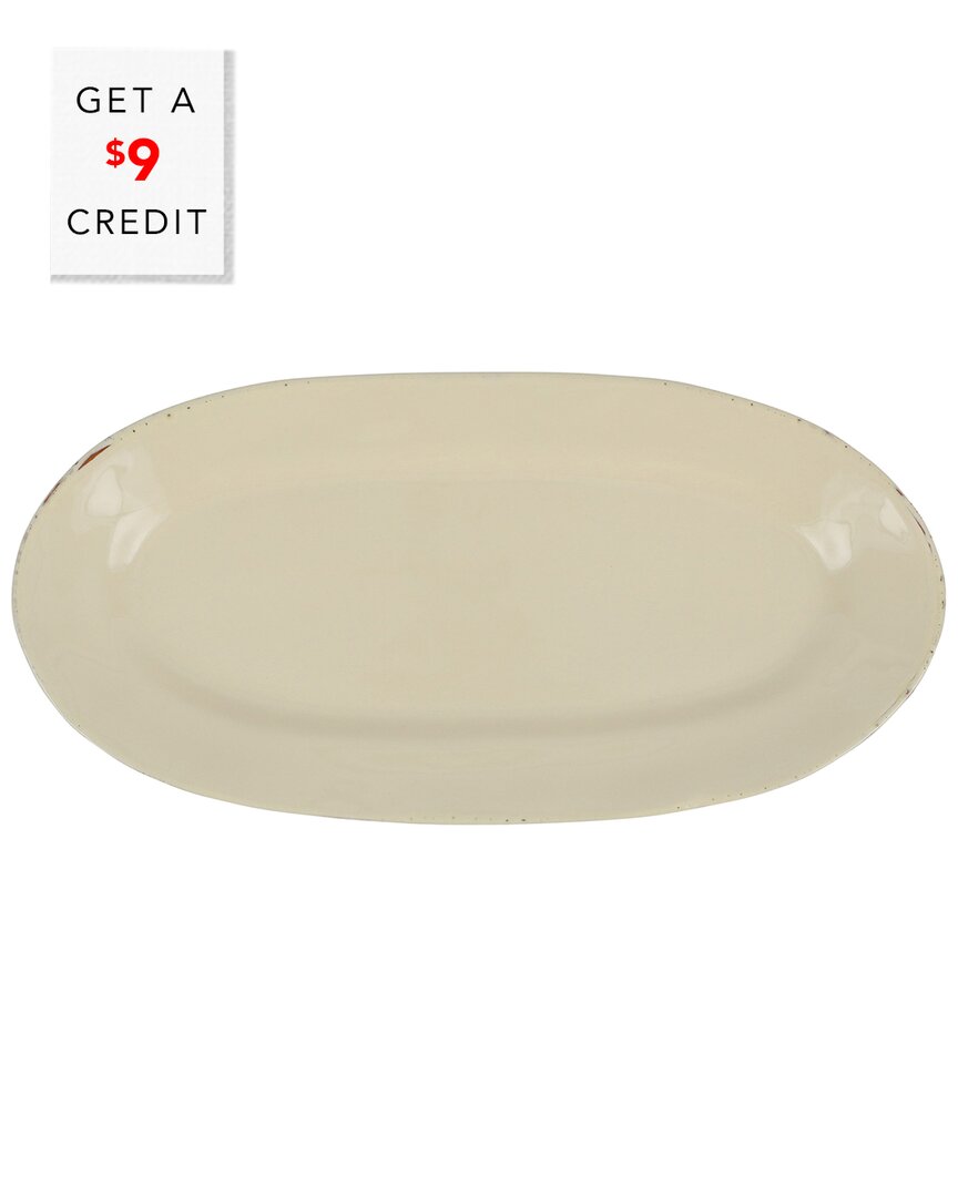 Shop Vietri Cucina Fresca Narrow Oval Platter With $9 Credit In Beige