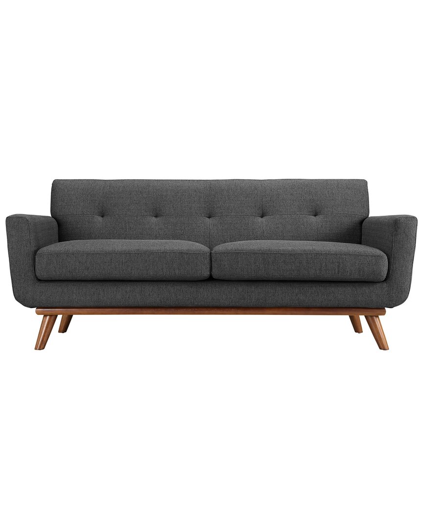 Modway Engage Upholstered Fabric Loveseat In Grey