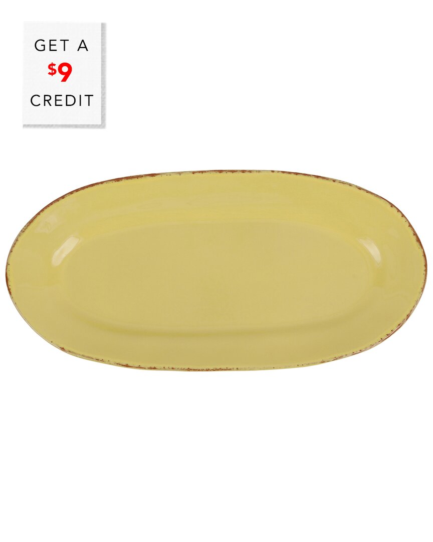 Shop Vietri Cucina Fresca Narrow Oval Platter With $9 Credit In Yellow