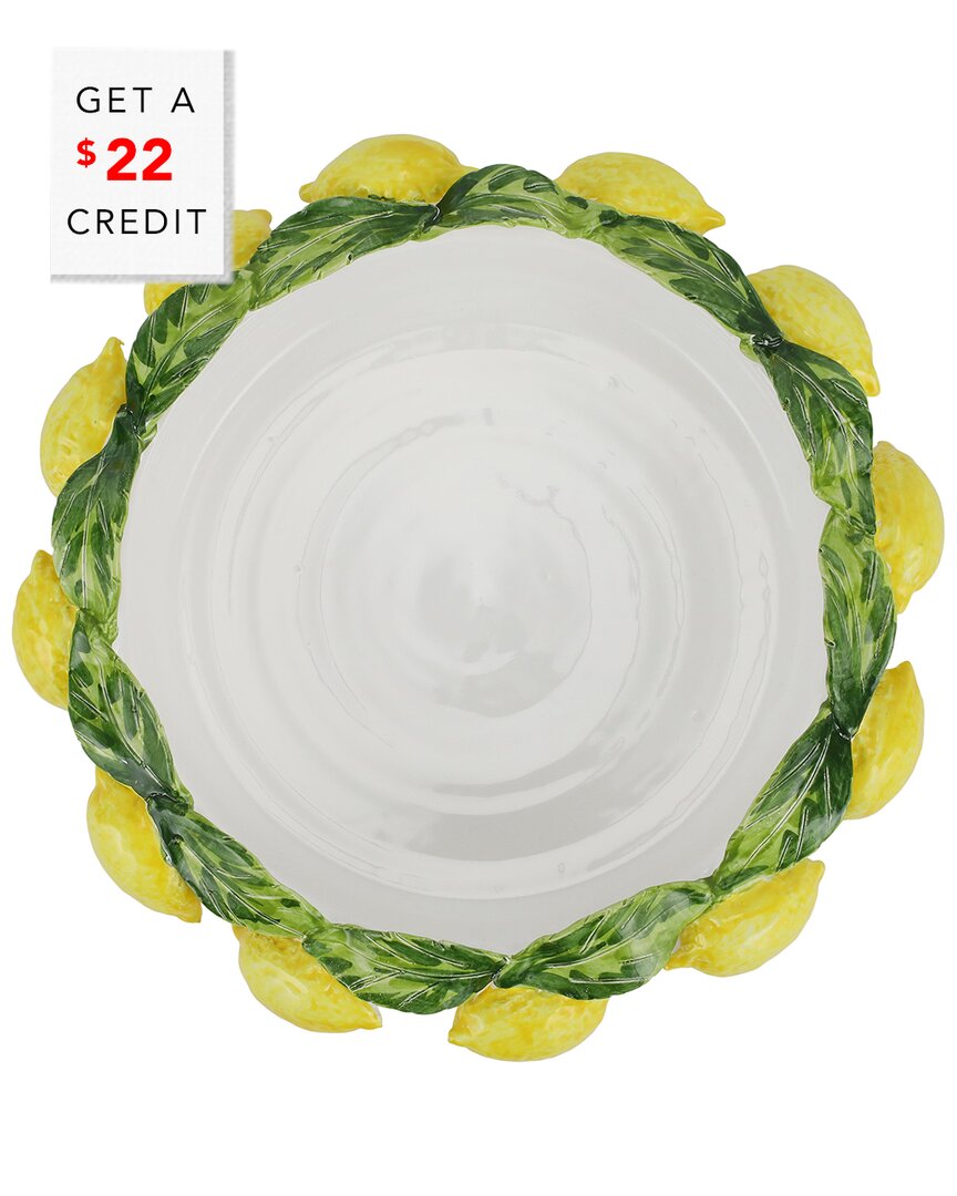 Vietri Limoni Figural Footed Fruit Bowl With $30 Credit In Multicolor
