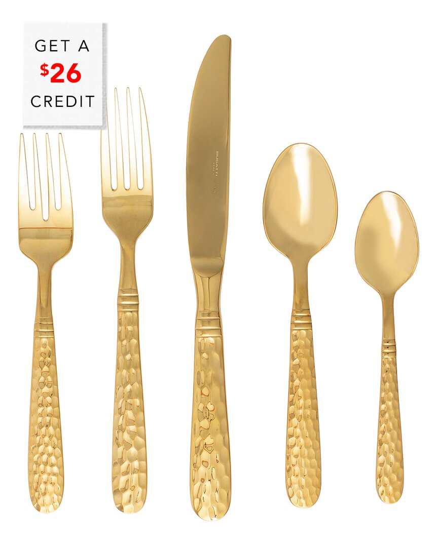 Vietri Martellato 5pc Flatware Set With $26 Credit In Gold