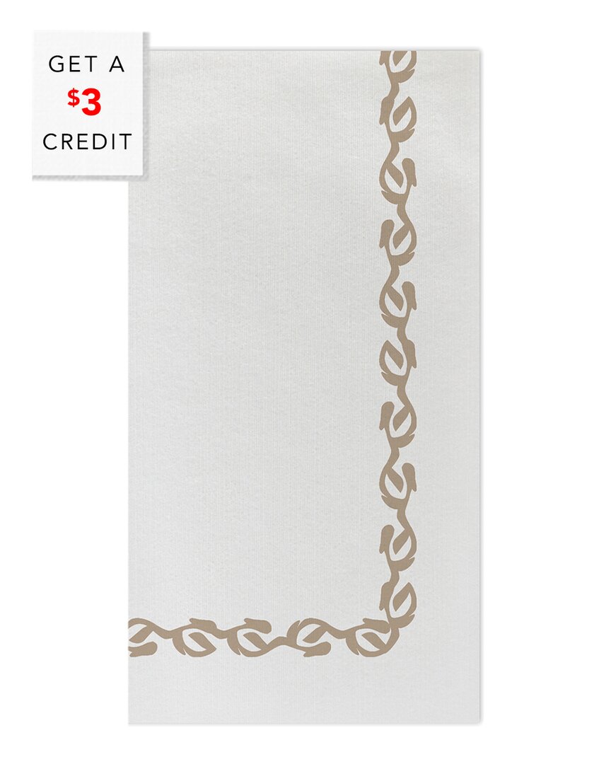 Vietri Papersoft Napkins Pack Of 50 Florentine Guest Towels With $3 Credit In White