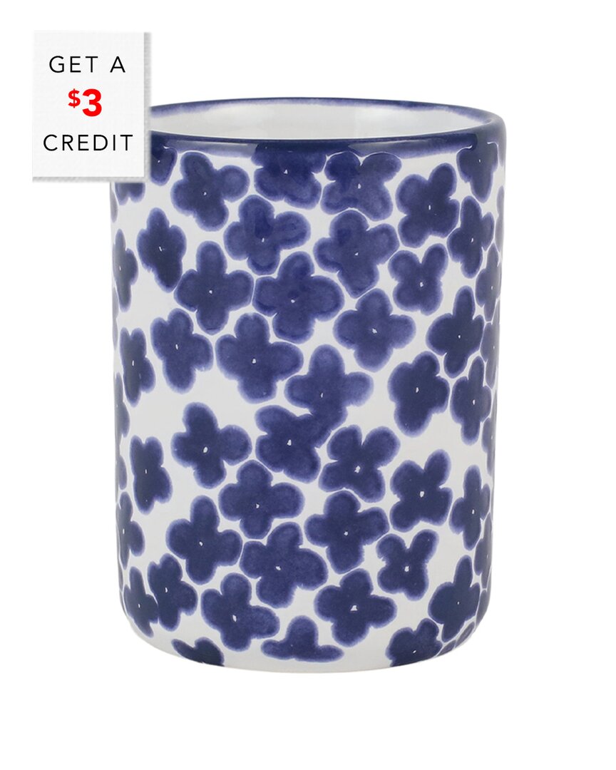 Vietri Viva By  Santorini Flower Cup With $3 Credit In Blue
