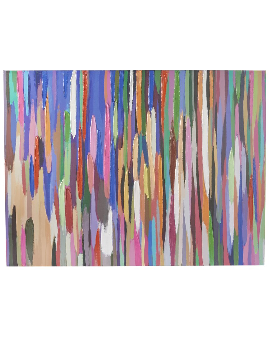 The Novogratz Abstract Multi Colored Canvas Paint Strokes Wall Decor In Multicolor