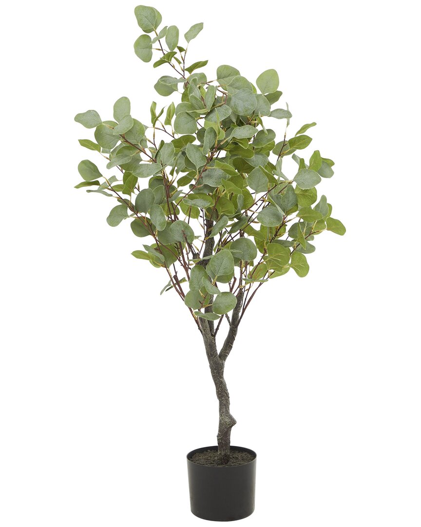 Peyton Lane Eucalyptus Faux Foliage Artificial Tree With Plastic Pot In Green