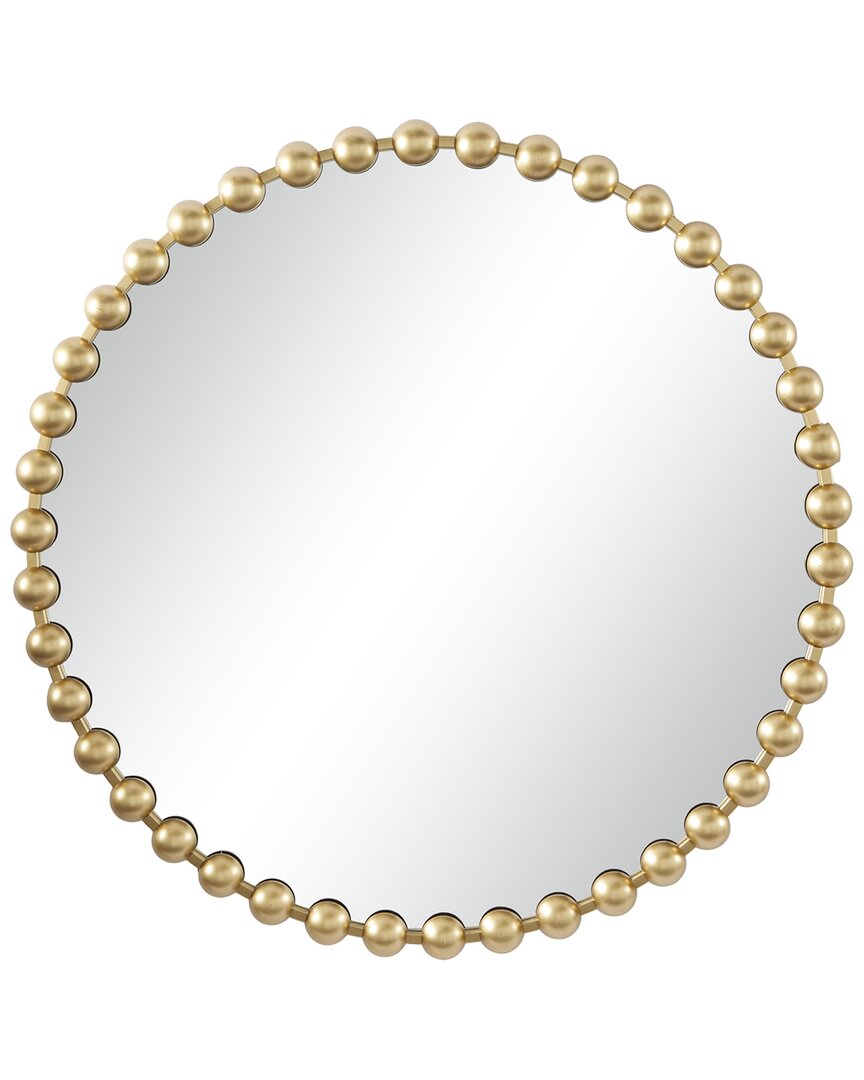 Cosmoliving By Cosmopolitan Metal Wall Mirror With Beaded Detailing In Gold