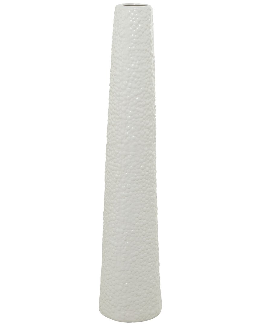 Peyton Lane Modern Round Ceramic Vase With Bubble Texture In White