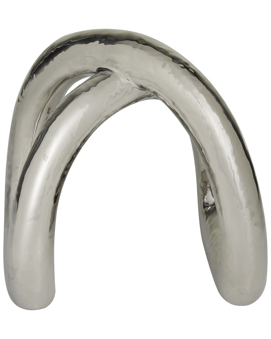 Cosmoliving By Cosmopolitan Abstract Porcelain Arched Sculpture In Silver