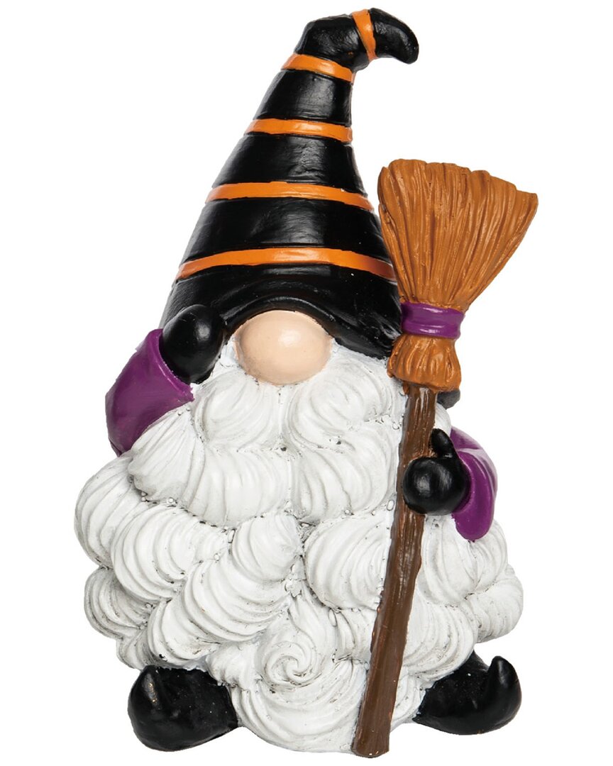 Transpac Resin 5.75in Multicolored Halloween Costume Gnome Figurine In Black