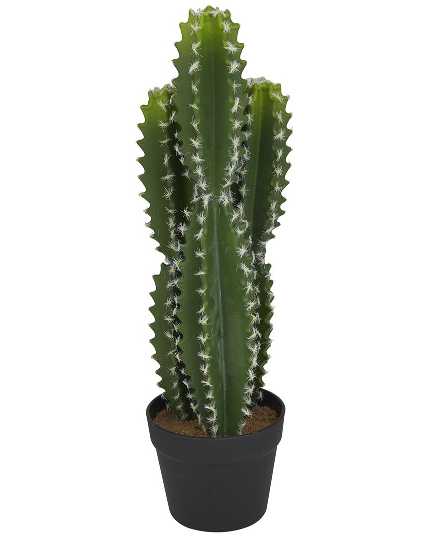 The Novogratz Cactus Green Faux Foliage Artificial Plant With Black Round Pot