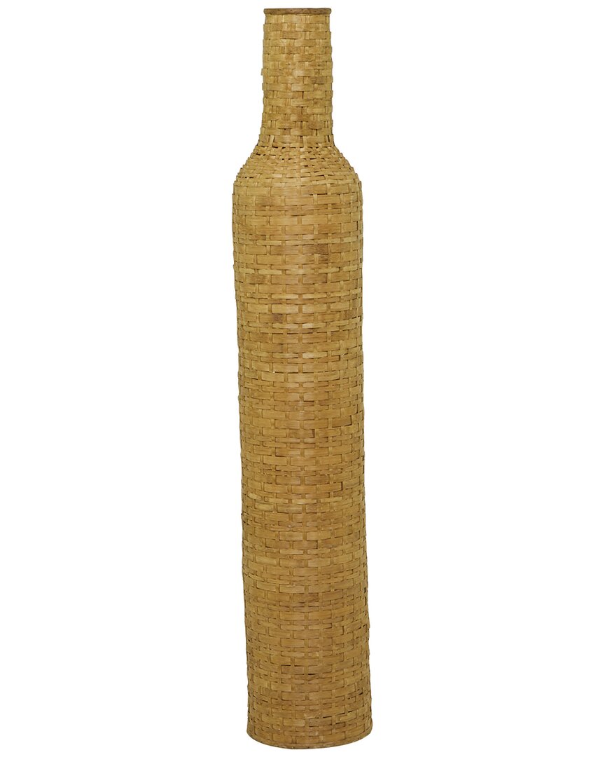 Peyton Lane Bamboo Tall Woven Floor Vase In Brown
