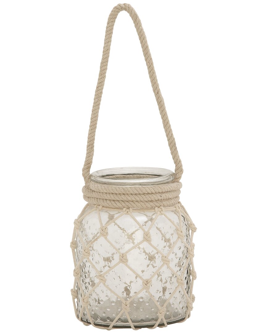 Peyton Lane Clear Glass Candle Lantern With Rope Handle