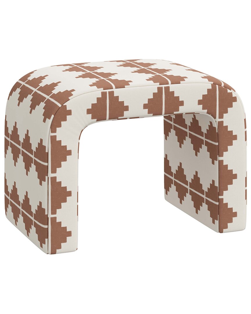 Skyline Furniture Upholstered Ottoman In Brown