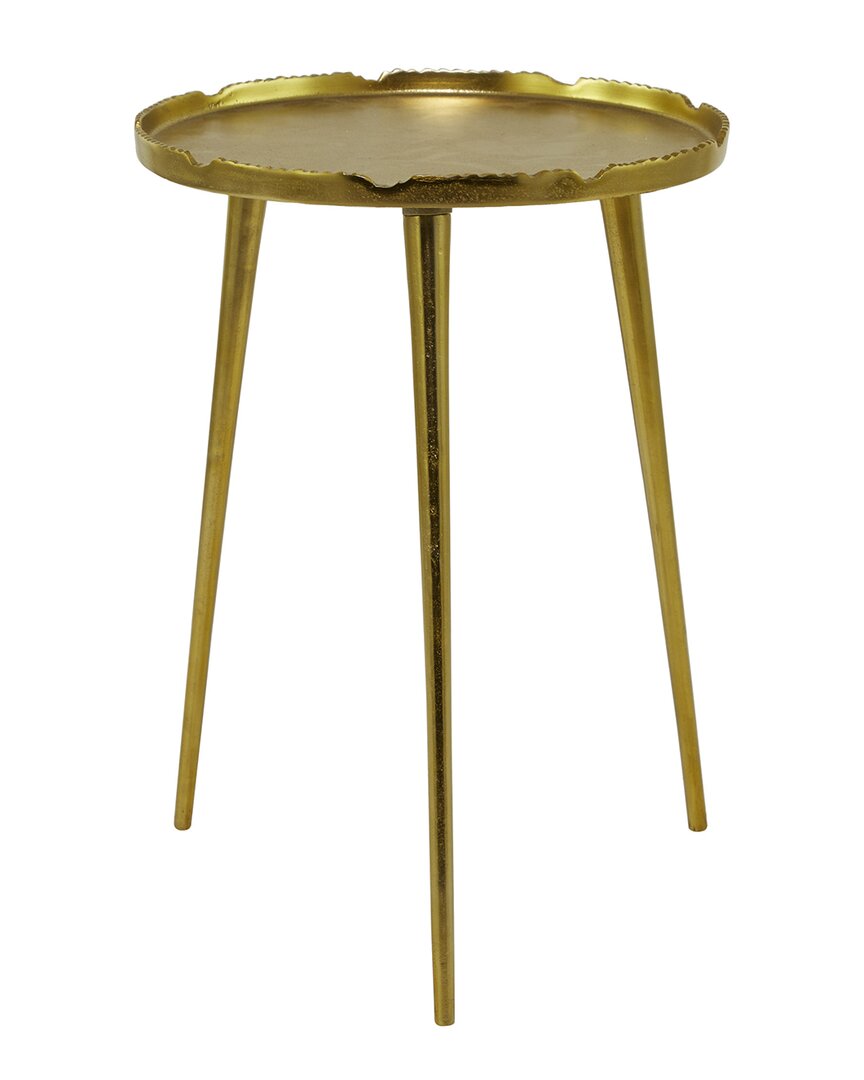 Peyton Lane Aluminum Accent Table With Tray Top In Gold