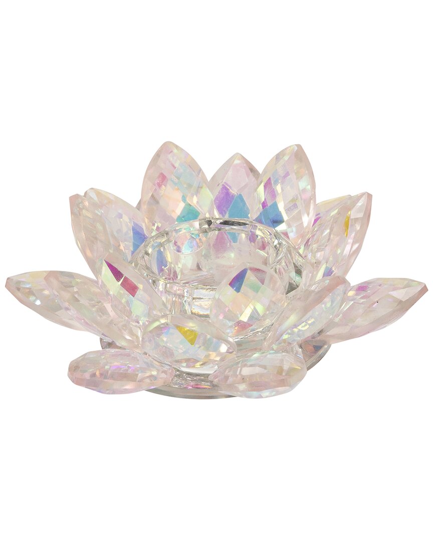 Sagebrook Home Crystal Lotus Votive Holder In Pink