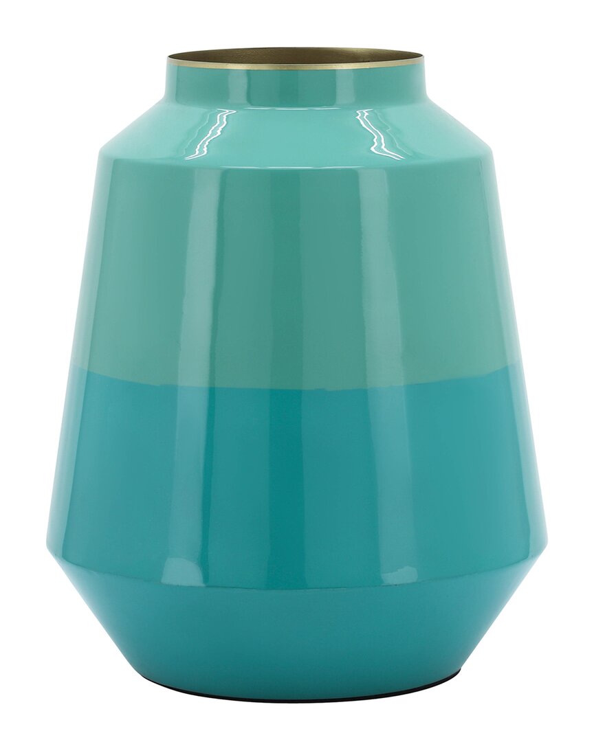 Sagebrook Home 12in Iron Vessel Vase In Green