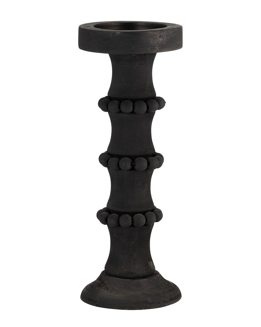 Sagebrook Home Antique Style Candle Holder In Black
