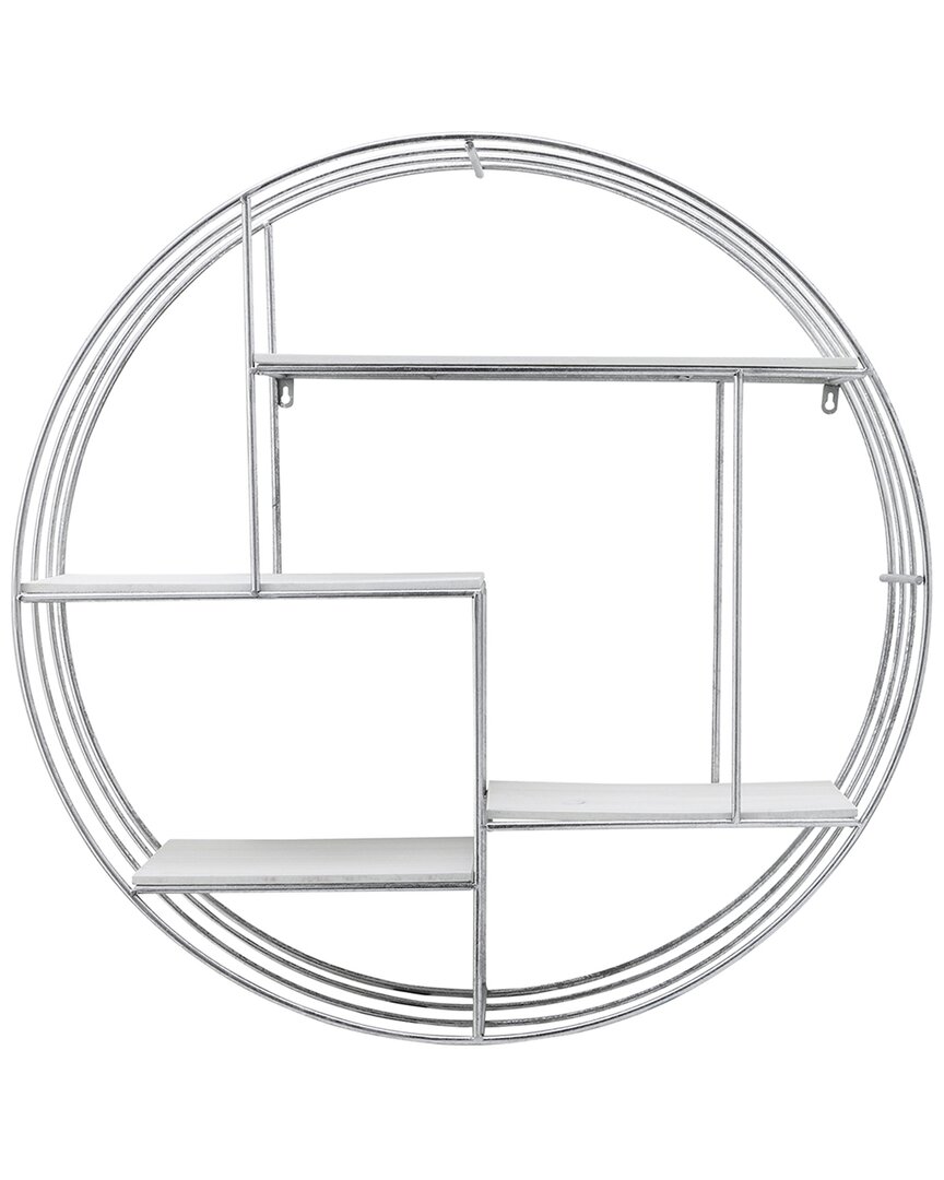 Sagebrook Home Round Wall Shelf In Silver