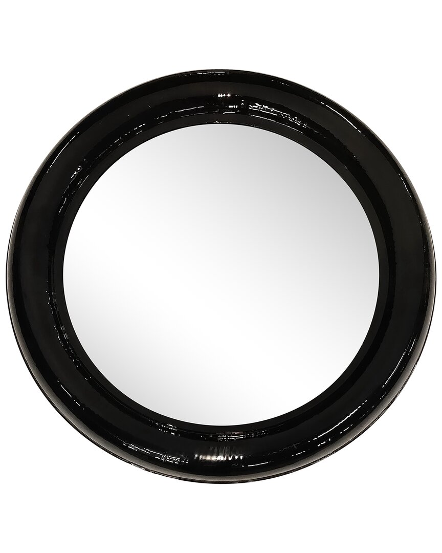Sagebrook Home Round Mirror In Black