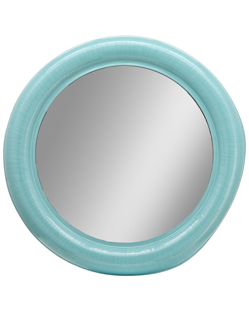 Sagebrook Home Round Wall Mirror In Turquoise