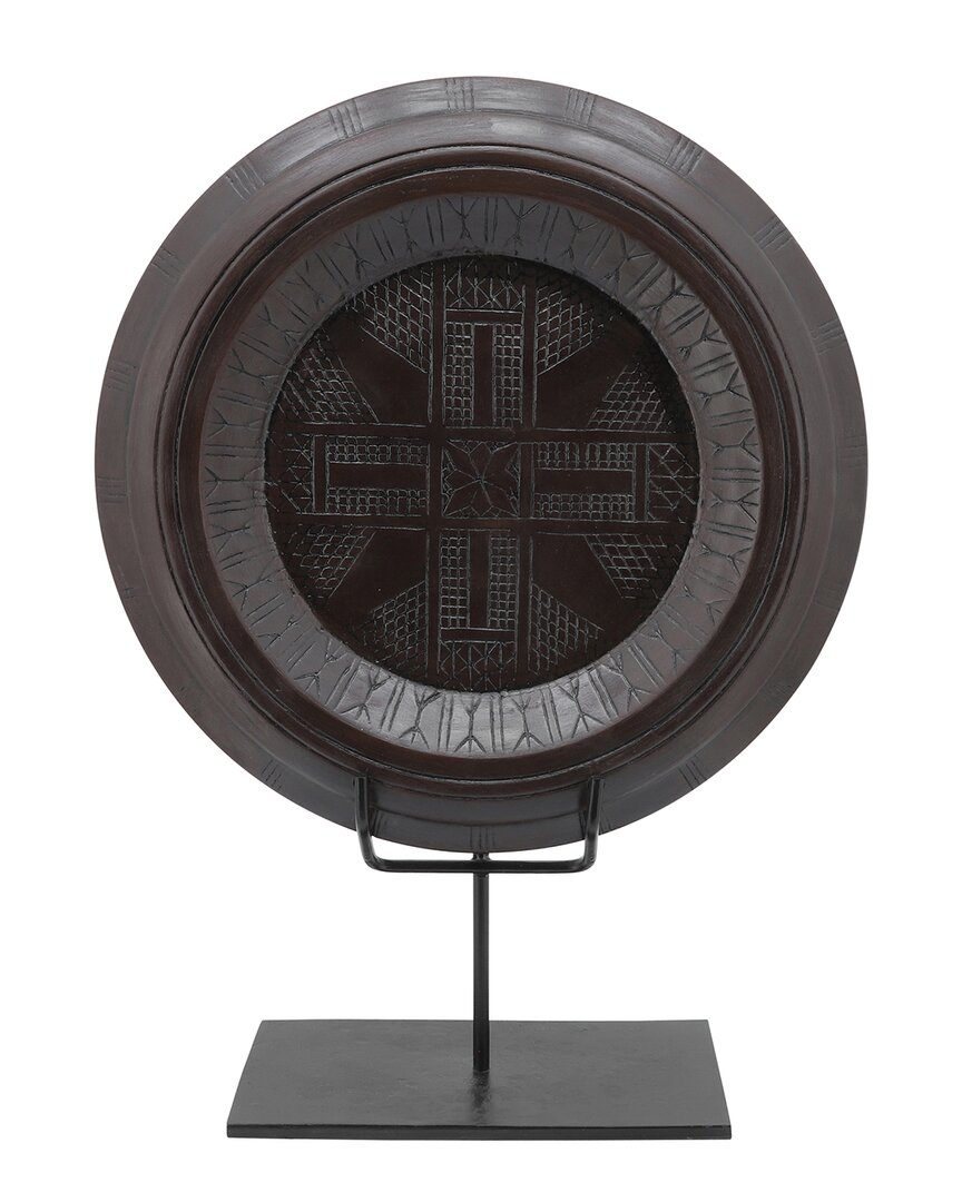 Sagebrook Home Aztec Table Sculpture With Stand In Brown