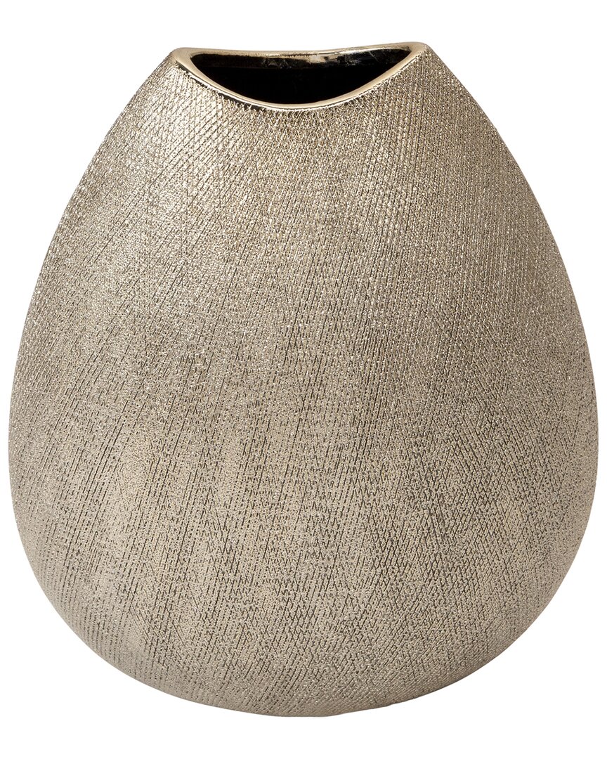 Sagebrook Home 11in Ceramic Vase In Silver
