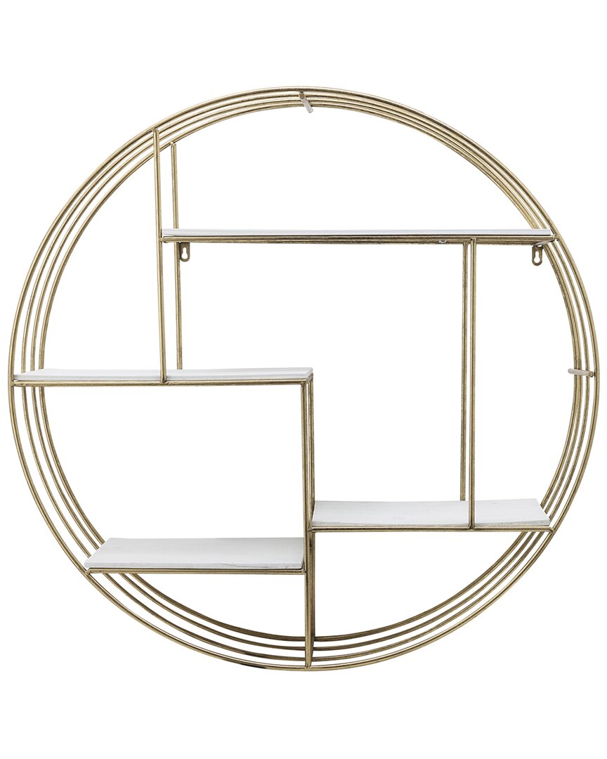 Sagebrook Home 31.5in Round Wall Shelf In White
