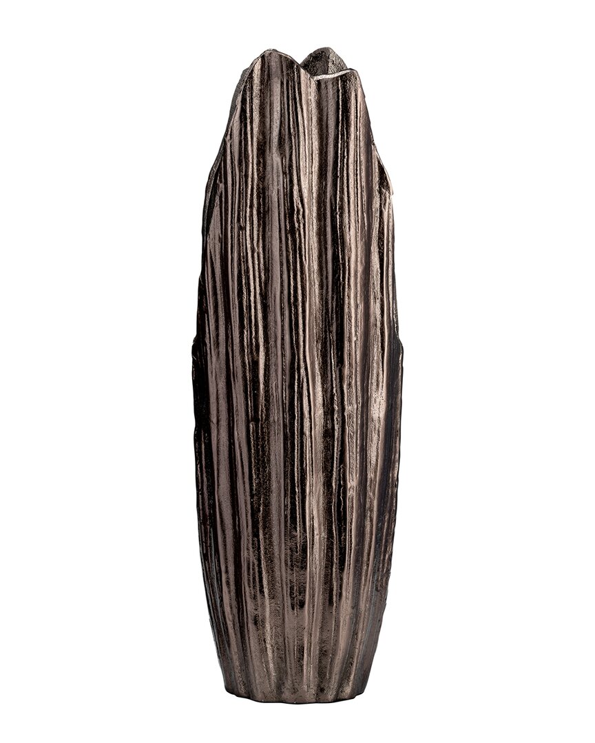 Sagebrook Home 20in Abstract Ridged Vase In Black