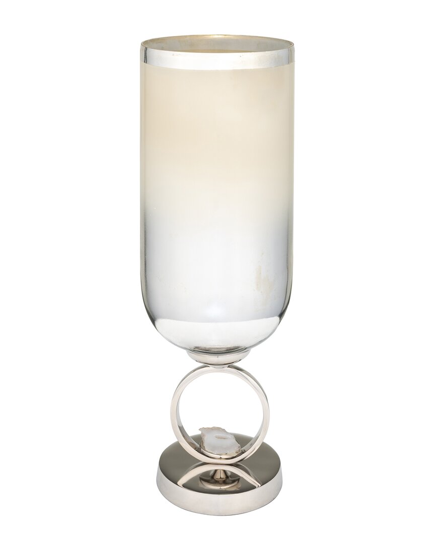 Sagebrook Home 17in Decorative Glass Vase In White