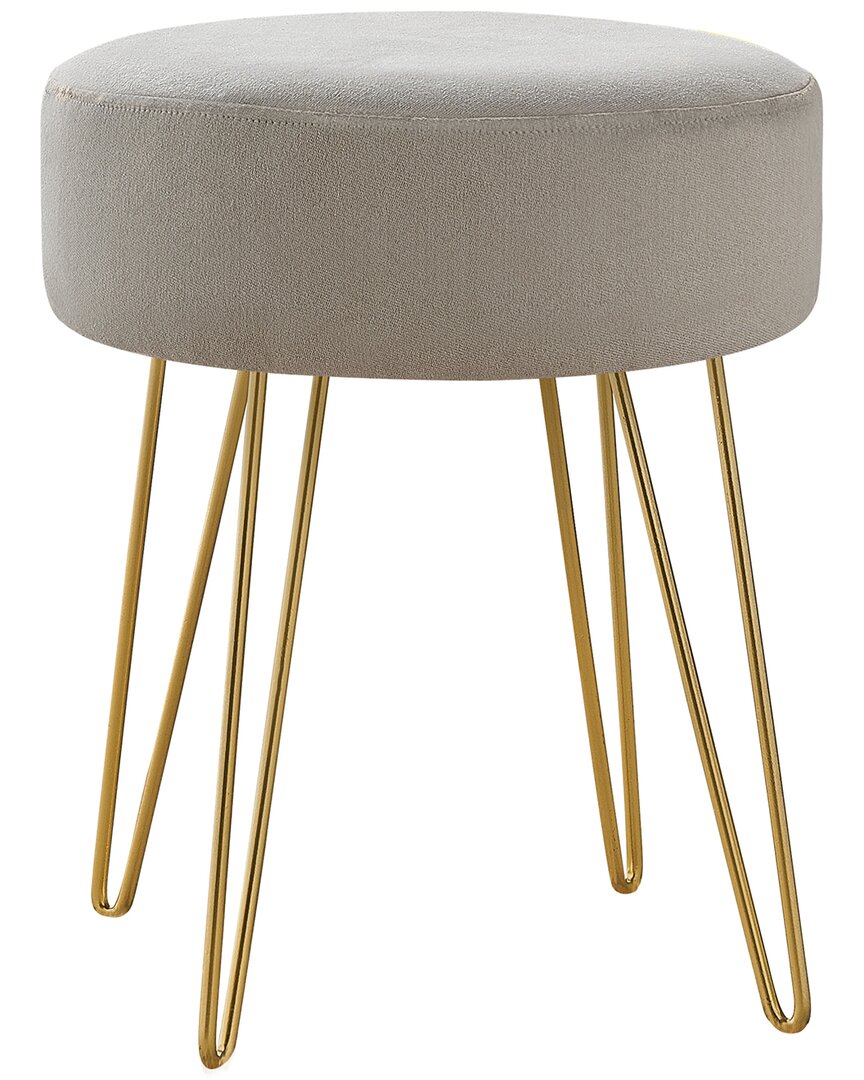 Monarch Specialties Hairpin Metal Legs Ottoman In Beige