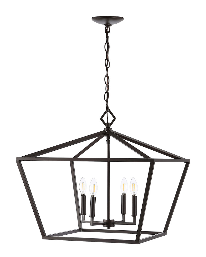 Shop Jonathan Y Gatsby 23in 4-light Adjustable Iron Rustic Glam Led Pendant In Metallic