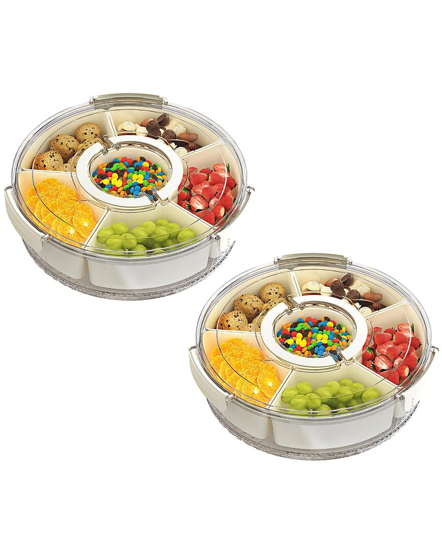 Fresh Fab Finds 2pc Divided White Snack Trays