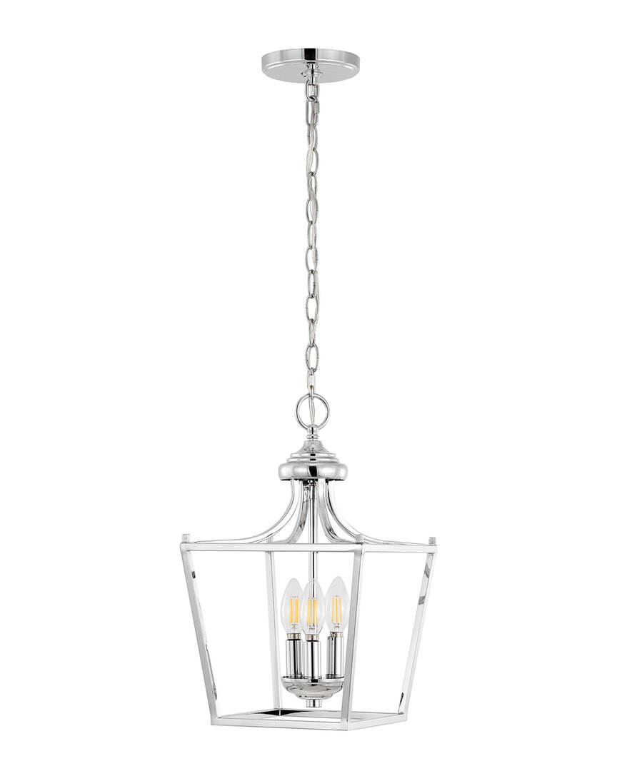 Jonathan Y Camden 3-light Led Pendant In Silver