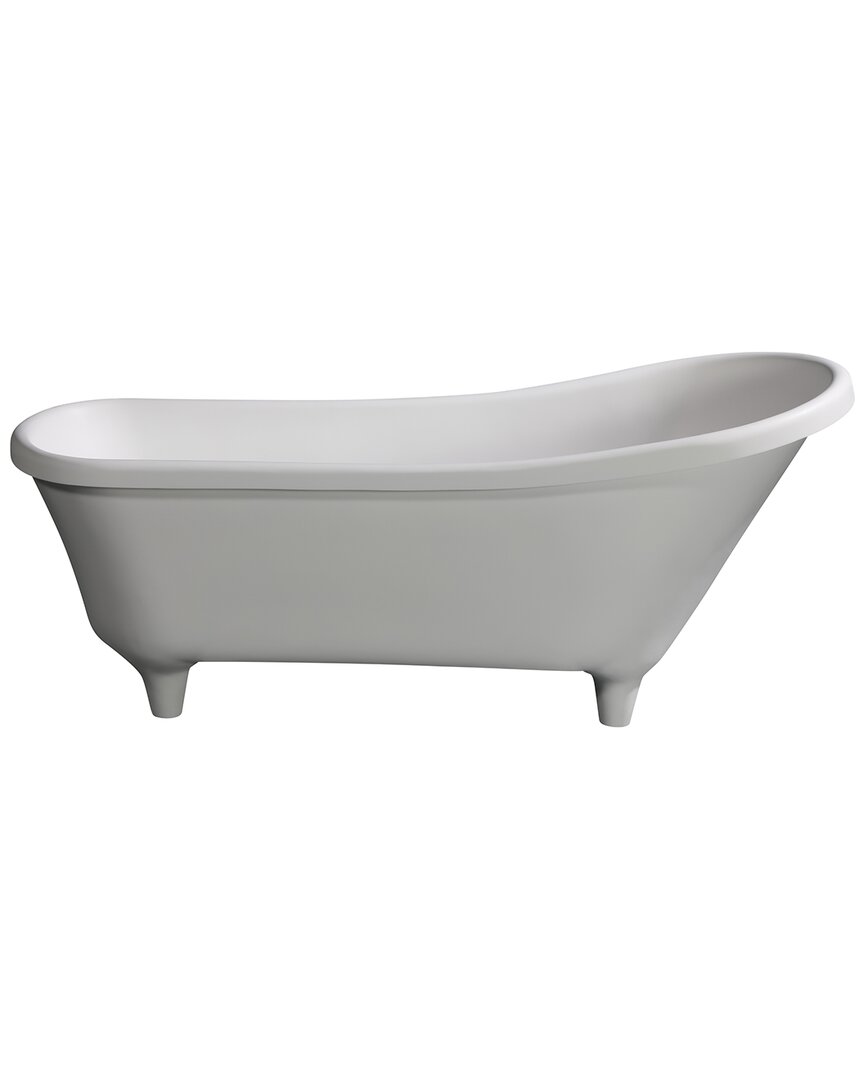 Alfi 67in White Matte Clawfoot Solid Surface Resin Bathtub