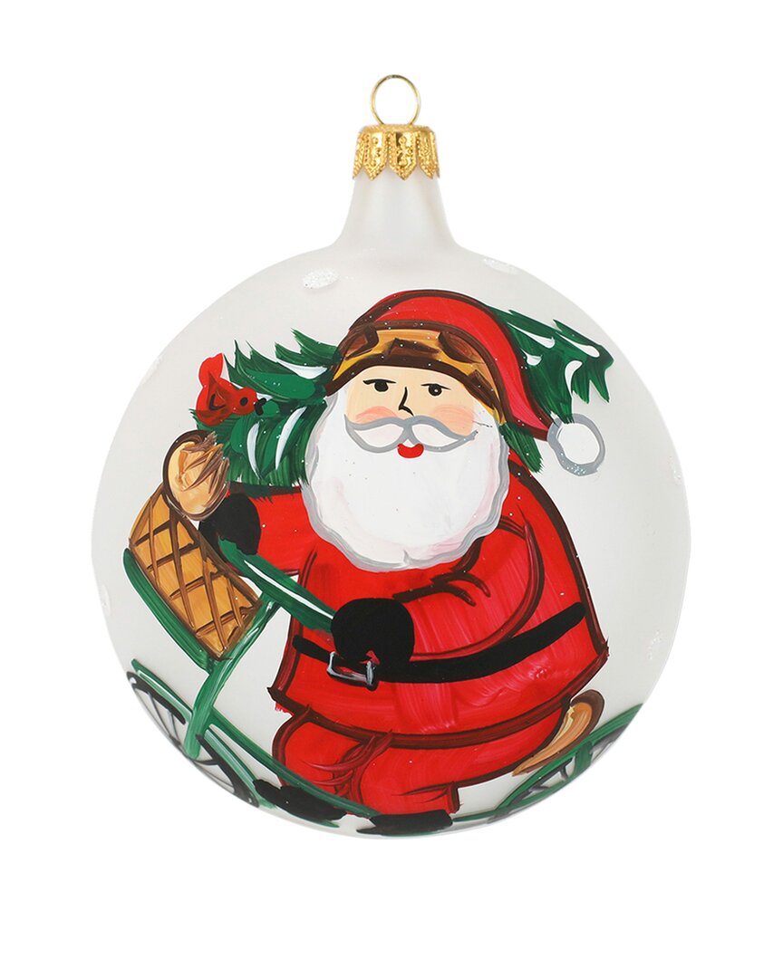 Vietri Old St. Nick Bicycle Ornament In Multicolor